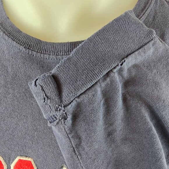 Vintage Guess Jeans T Shirt Mens XL Blue Embroidered Made in USA Long Sleeve - Picture 6 of 9